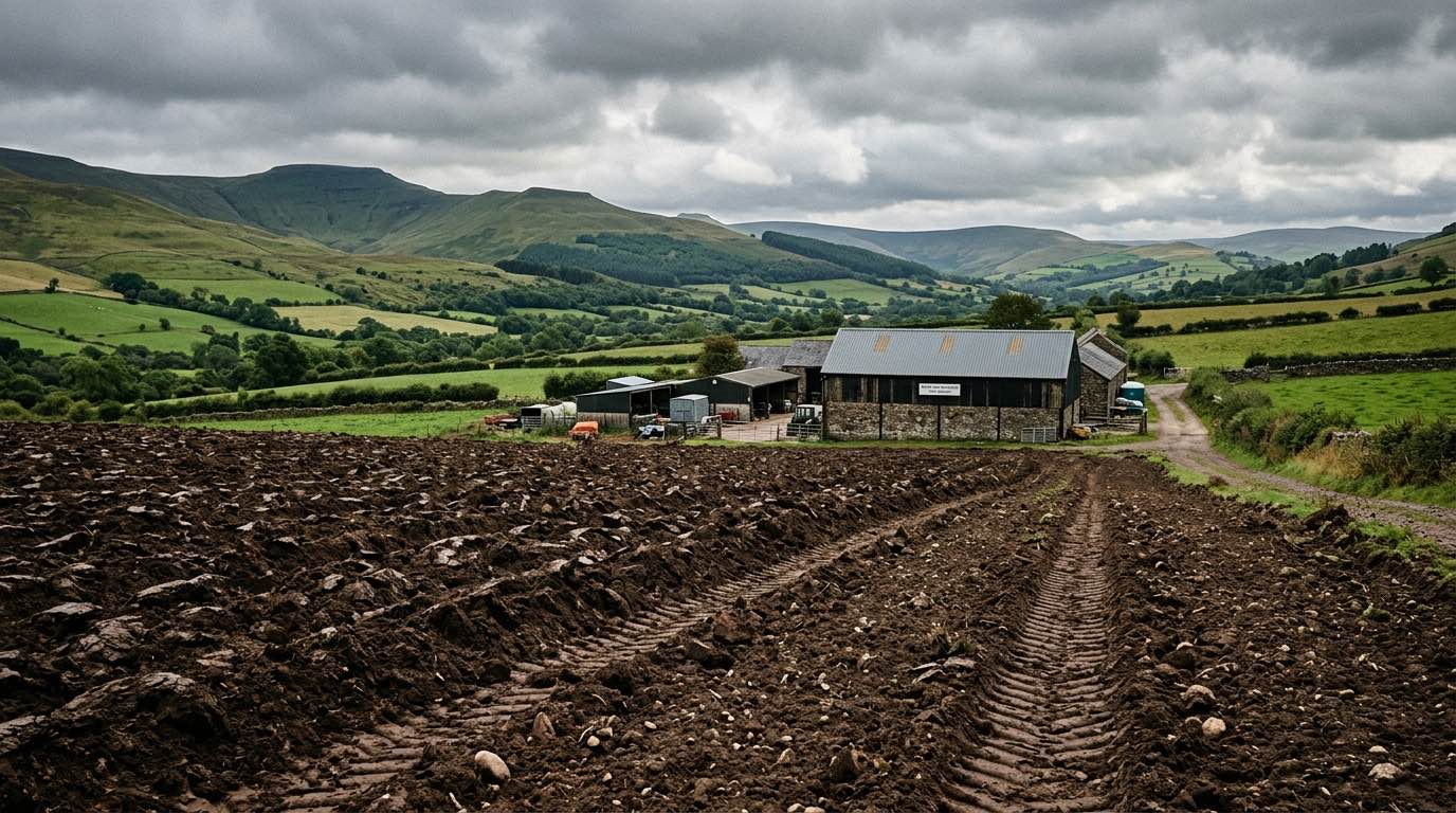 Welsh farmland with nutrient-rich soil and rolling hills